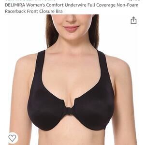 New front closure bra in black